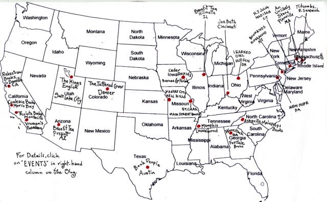 bookstore tour map