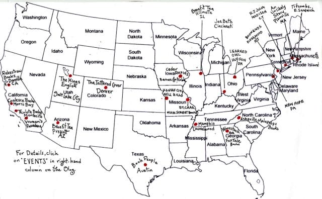 bookstore tour map