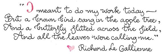 I meant to do my work