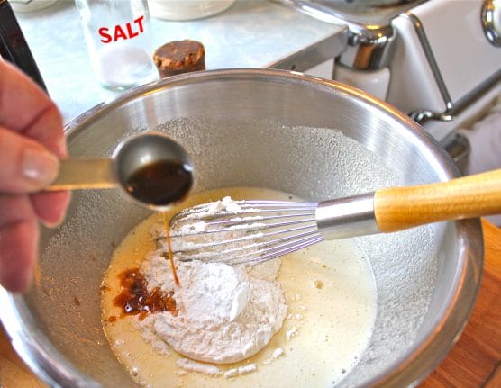 vanilla goes into the bowl