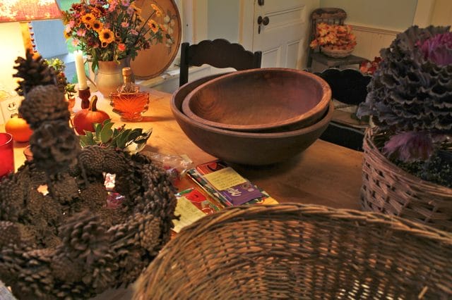 wooden bowls and baskets