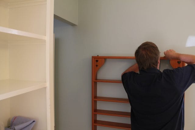 rehanging my cup shelf