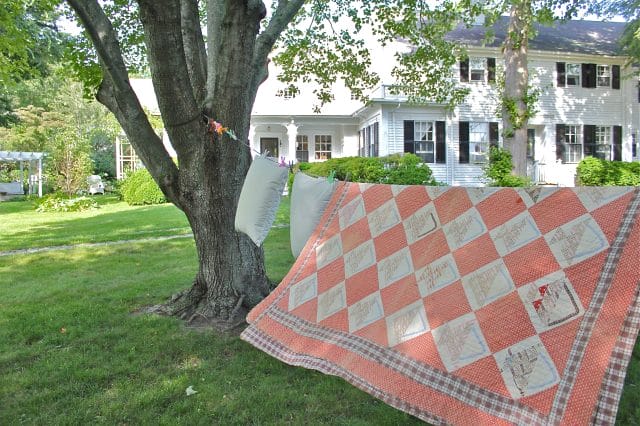 washing pillows, airing quilts