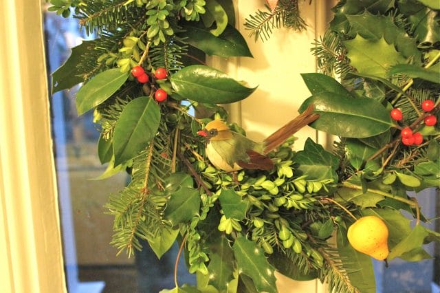 decorating the wreath