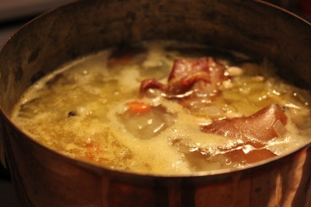 Bubbling bean soup