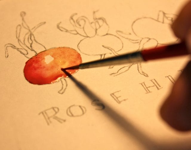 painting rosehips