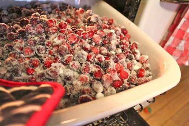 making cranberry sauce