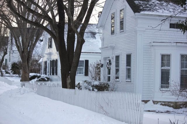 new england in the snow