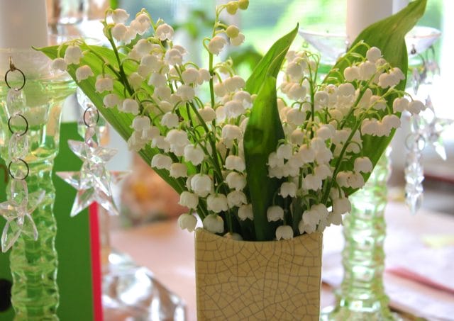 Vintage Vase with Lily of the Valley