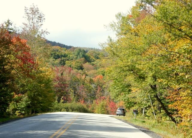 on the road in Vermont