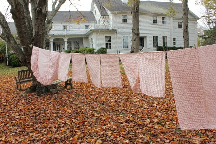 drying sheets on the line