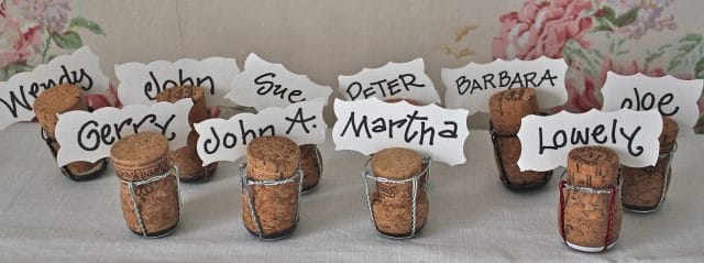 champagne cork placecards