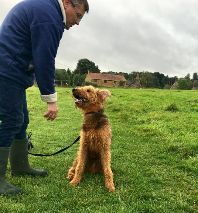 met Peter with dog Rex on walk