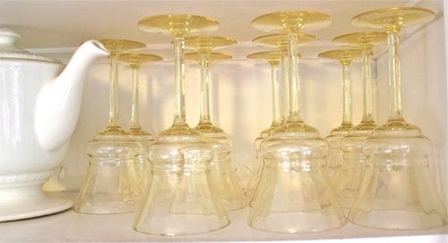 yellow glassware